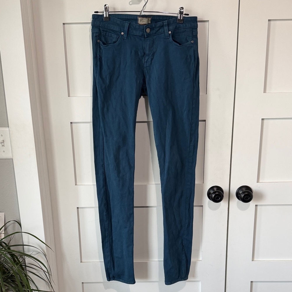 PAIGE Steel Blue Peg Skinny Jeans
